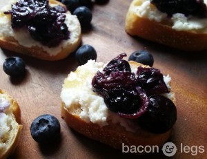Bacon and Blueberry Crostini