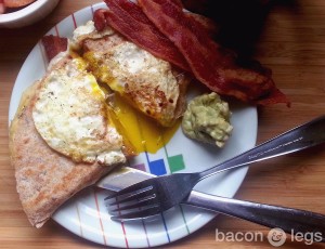 Goat Cheese and Bacon Breakfast Quesadilla