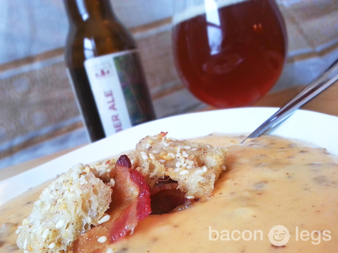 The 3 B's (Beer, Bacon, Burger) in soup-form