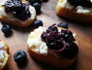 Blueberry Bacon Crostini