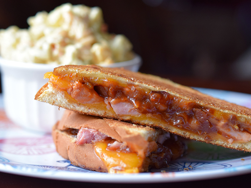 Pork 'n' Bean Grilled Cheese