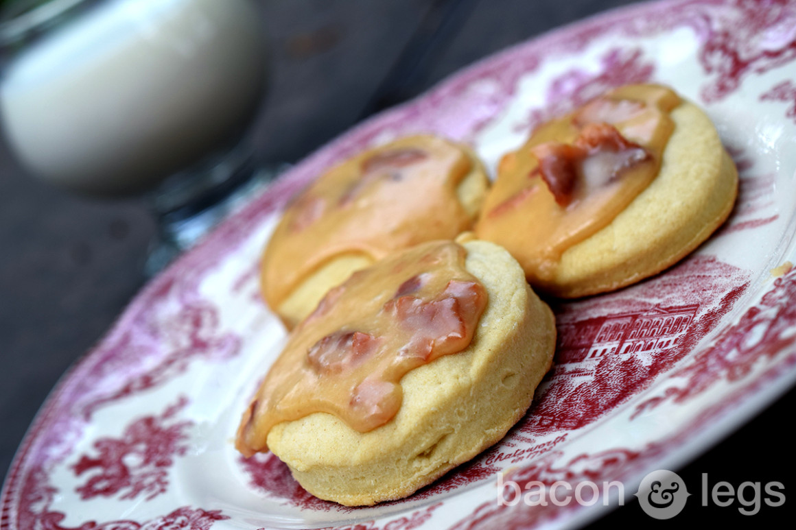 Oinkies: Sugar Cookies with Coconut Bacon Glaze