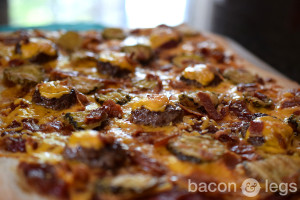 Fried PIckle Bacon Cheeseburger Pizza Thing